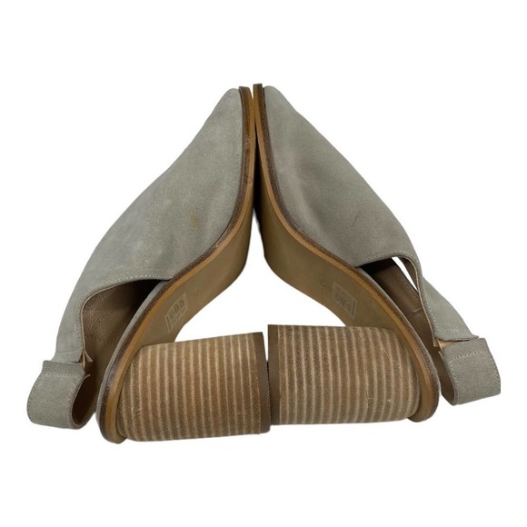 New Anthropologie Tracy Gray Suede Peep Toe Sling Back Heels-7.5 - Picture 5 of 7